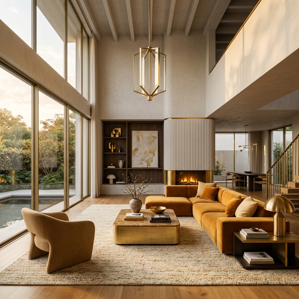 Minimalist Luxury Living Room Delhi